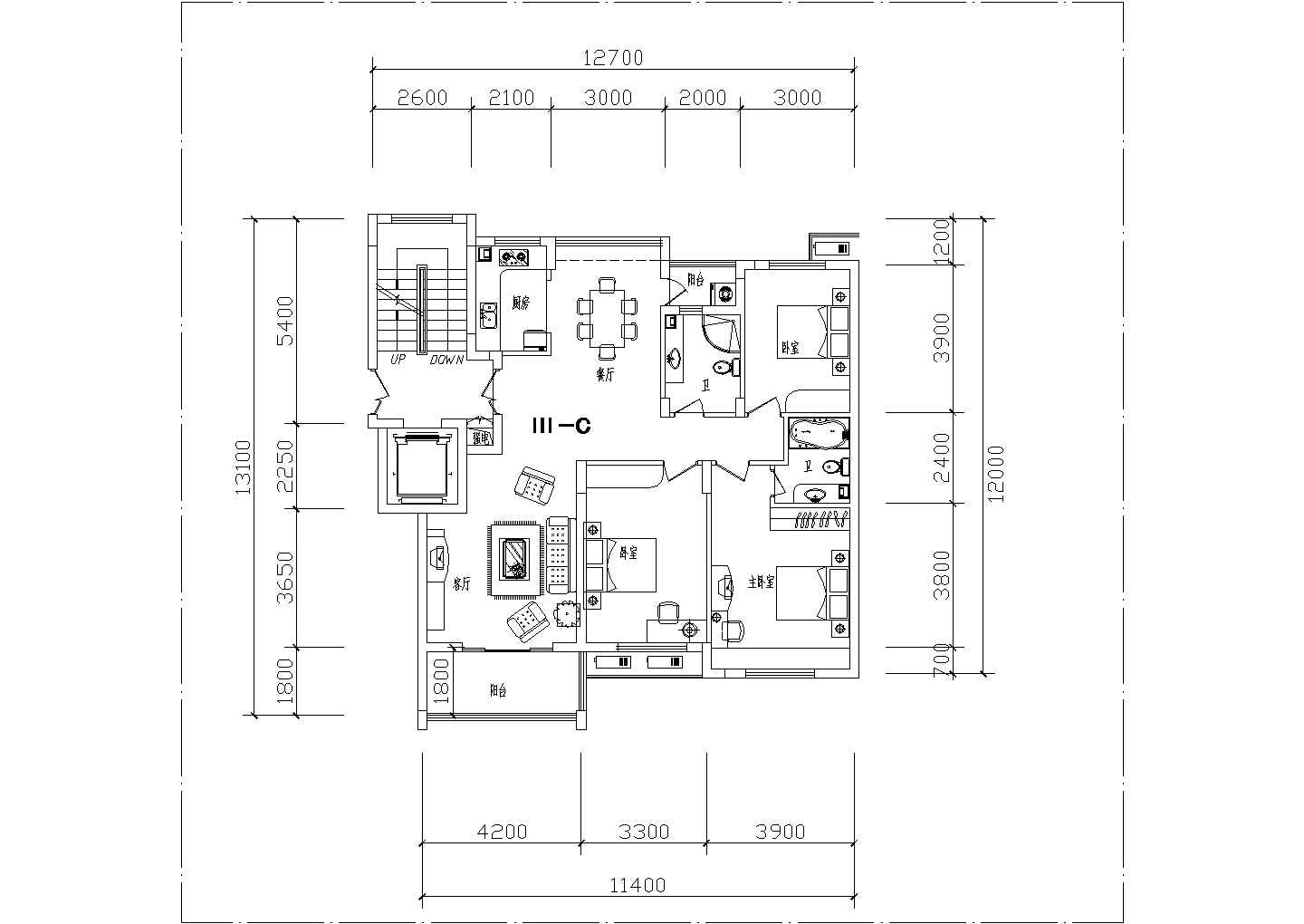 福州市某现代化小区75-140平米热门户型设计CAD图纸（共16张）