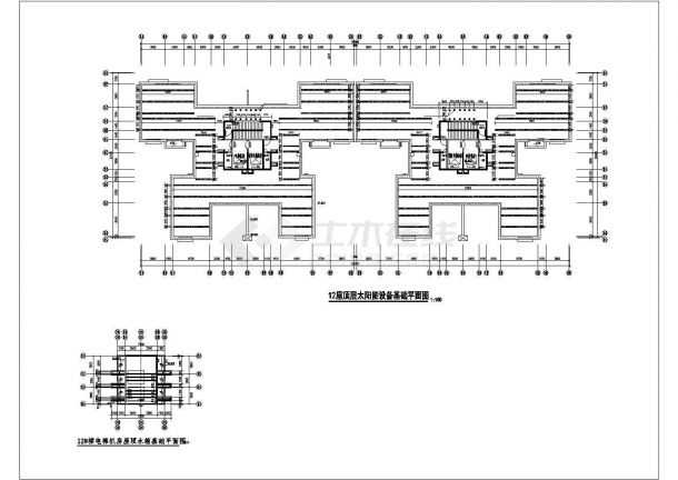 [广西]超高层住宅楼太阳能热水系统给排水施工CAD图纸（光伏系统）-图一