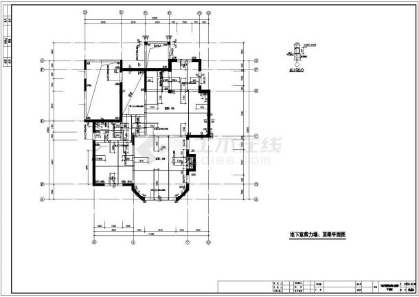 北方某二层美式别墅建筑结构施工设计cad图，含有效果图-图二