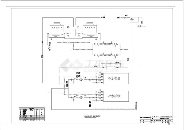 北京顺义区某6层商住综合楼中央空调系统设计CAD图纸-图一