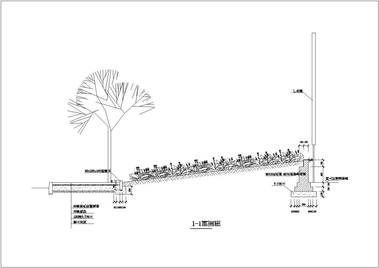 江苏省南通市謇公湖公园内道路铺装及绿化景观设计CAD图