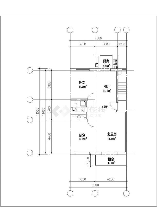 某新建小区74-144平米左右的热门户型设计CAD图纸（共16张）-图一