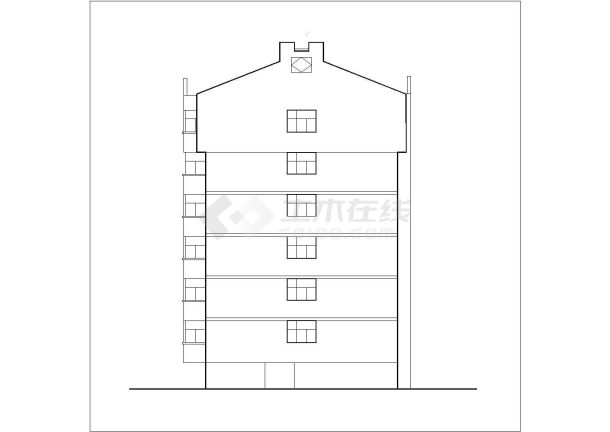1900平米左右7层框混结构住宅楼平立剖面设计CAD图纸（底层车库）-图一