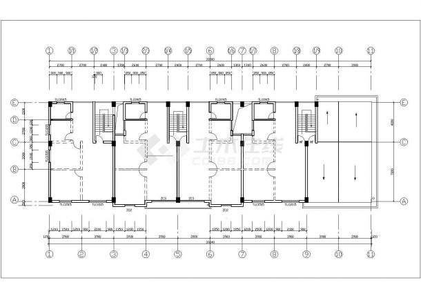 重庆市某居住区4100平米7层框混结构住宅楼全套建筑设计CAD图纸-图一