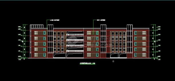 玉带河中小学五层教学楼建筑设计方案图-图一