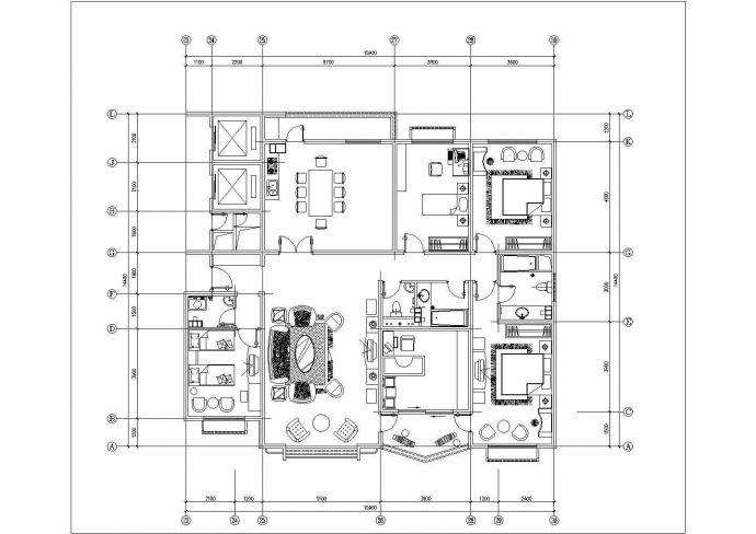 衢州市某新建小区160-220平米大型户型设计CAD图纸（4张）_图1