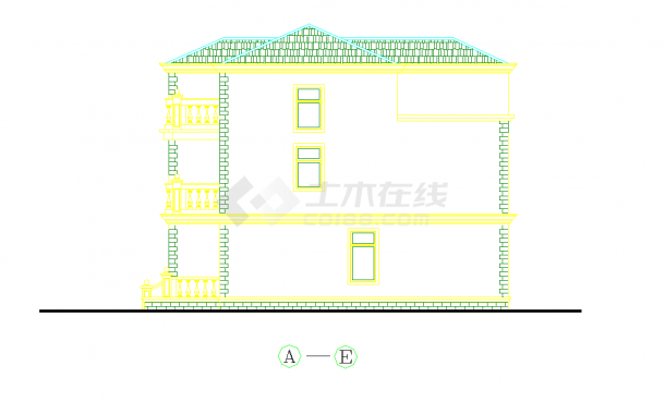 某地欧式别墅建筑CAD图纸-图二
