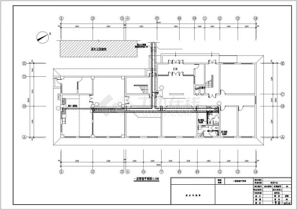 西宁市某2900平米3层培训中心采暖通风系统全套设计CAD图纸-图二