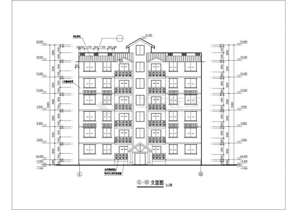 济南市某小区1800平米6层砖混结构民居住宅楼建筑设计CAD图纸-图一
