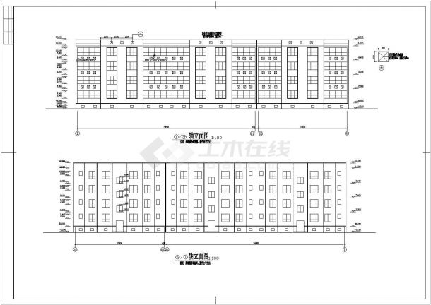 青岛市某小区1700平米4层砖混结构住宅楼建筑设计CAD图纸-图一