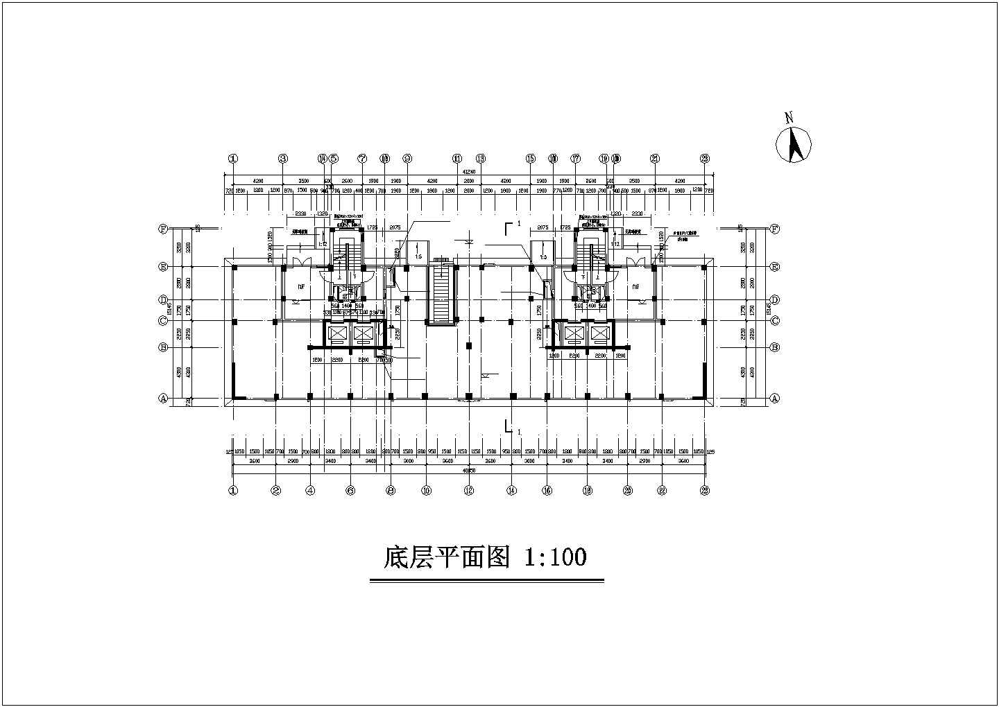 6850平米14层框剪结构住宅楼平立剖面设计CAD图纸（含架空层）