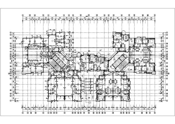 2.9万平米33层剪力墙结构住宅楼平面设计CAD图纸（含机房水箱层）-图一