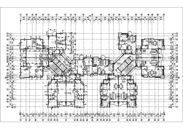 2.9万平米33层剪力墙结构住宅楼平面设计CAD图纸（含机房水箱层）-图二