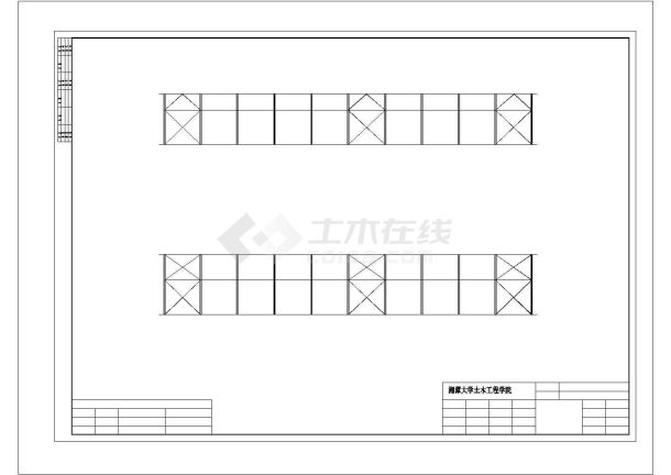 湘潭市某工业区某3410平米钢结构车间厂房建筑设计CAD图纸-图一