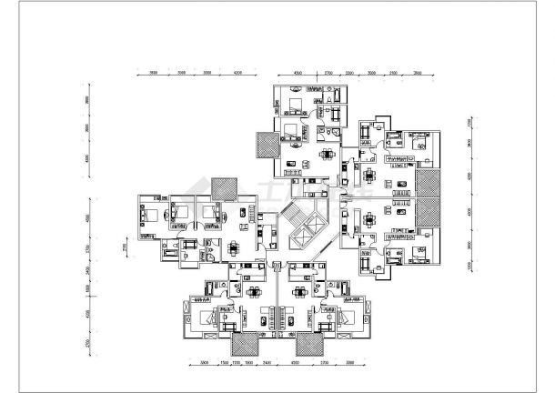 湘潭市三圣花园小区经典实用性平面户型设计CAD图纸（8张）-图二