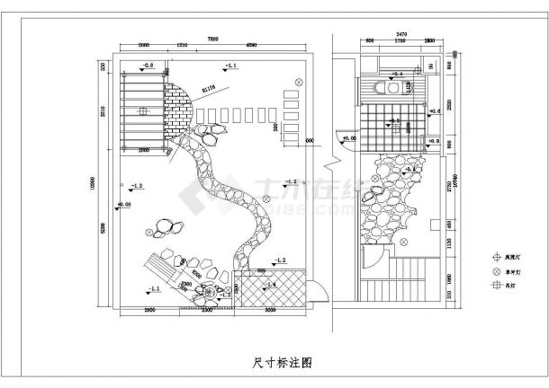江苏省无锡市花园风格庭院景观绿化施工设计CAD图-图一