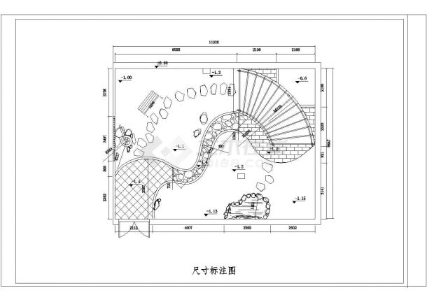 江苏省无锡市花园风格庭院景观绿化施工设计CAD图-图二