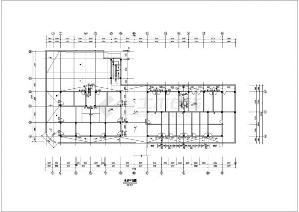 北京市仲春小区7层框混结构商住楼建筑设计CAD图纸（1-2层商用）-图二