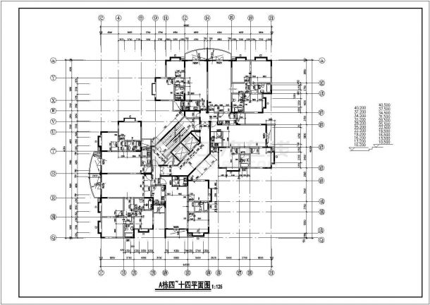 长春市玫瑰园小区15+1层框架结构商住楼建筑设计CAD图纸（1-2层商用）-图一