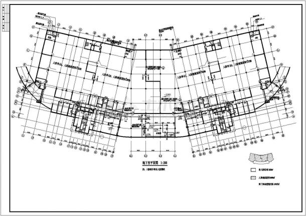 昆明市太辰花园小区两栋框架结构21层框架结构商住楼建筑设计CAD图纸-图二