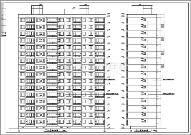乌鲁木齐市某现代小区8千平米16层框架结构住宅楼建筑设计CAD图纸-图一
