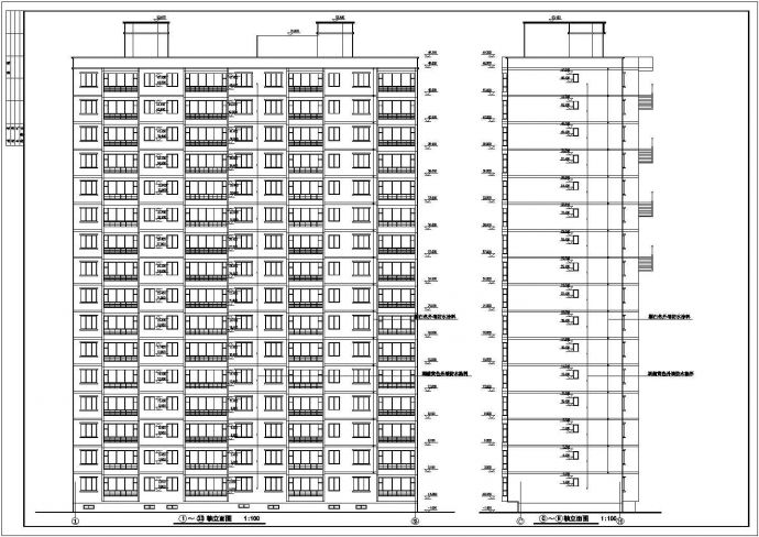 乌鲁木齐市某现代小区8千平米16层框架结构住宅楼建筑设计CAD图纸_图1