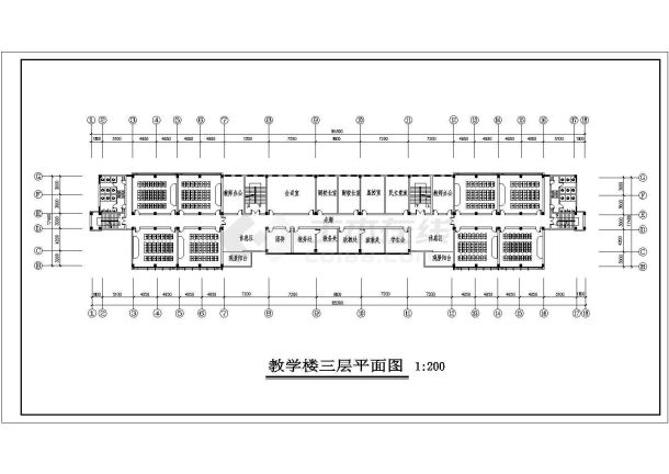 某地方教学楼建筑全面施工cad图-图二