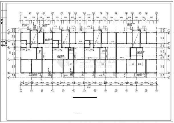 6+1阁楼层砖混住宅楼结构施工图-图二