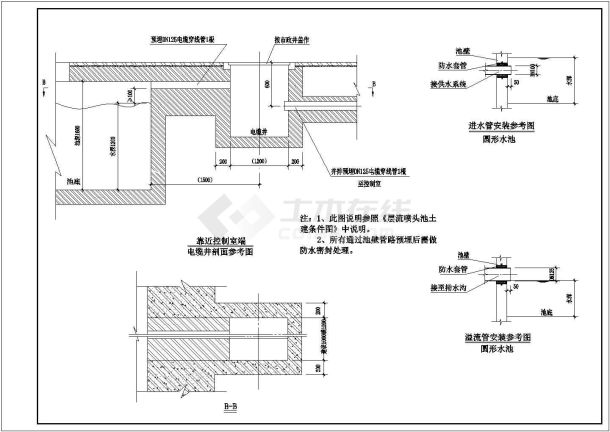 浙江省某市大型游乐园内音乐喷泉设计布置图-图二