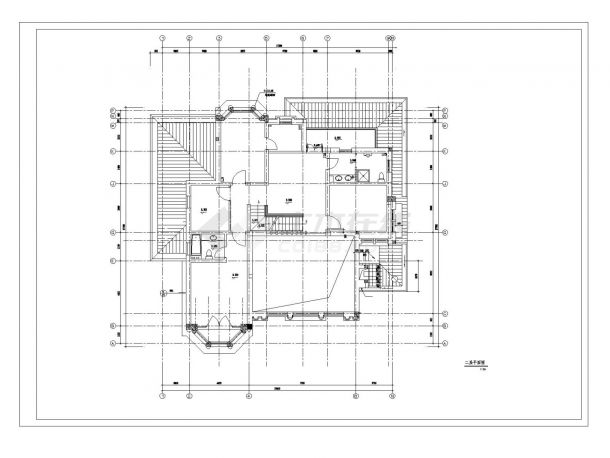 三层单家独院式别墅建筑全套施工cad图，含效果图-图一