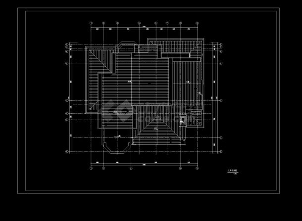 三层单家独院式别墅建筑全套施工cad图，含效果图-图二