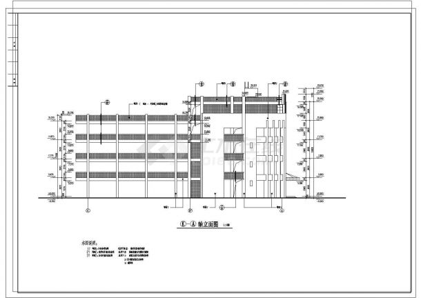 某学校图书综合楼建筑全套施工cad图-图二