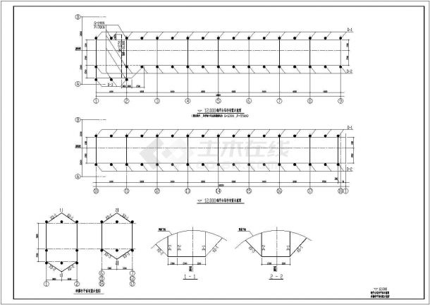 某四角锥螺栓球网架工程设计cad全套结构施工图（ 含设计说明）-图二