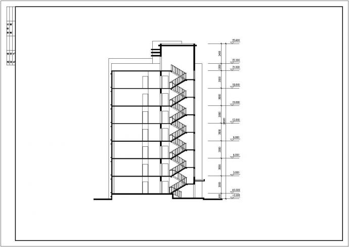 西安市某小区2400平米左右6层砖混结构住宅楼建筑设计CAD图纸_图1