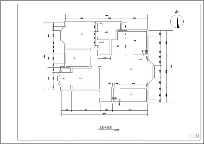 上饶市某高档小区业主整套详细家装设计cad方案施工图_图1