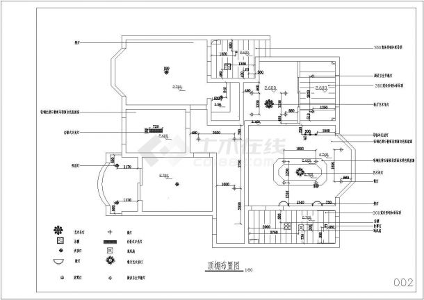 上饶市某高档小区业主整套详细家装设计cad方案施工图-图二