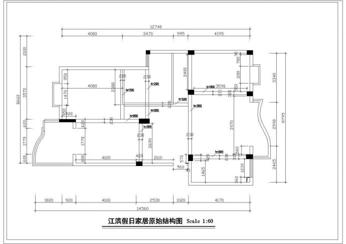 宜昌幸福兰园小区135平米户型全套装修装饰设计CAD图纸_图1