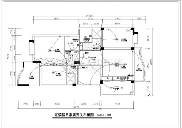 宜昌幸福兰园小区135平米户型全套装修装饰设计CAD图纸-图二