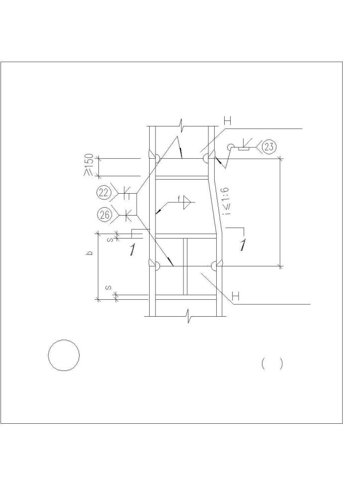 变截面工字形边柱建筑全套cad图，含效果图_图1