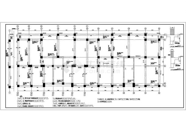 龙馨佳苑住宅楼底框结构cad施工建筑图（含平面图，效果图）-图一