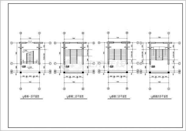长沙小学四层框架结构教学楼建筑设计方案图纸-图二