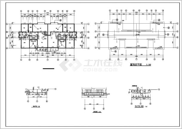 某小区1550平米6层砖混结构住宅楼平立剖面设计CAD图纸（含跃层）-图一