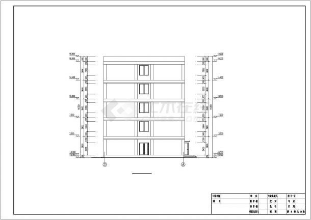 合肥市某工厂三千平米5层框架结构办公写字楼全套建筑设计CAD图纸-图一