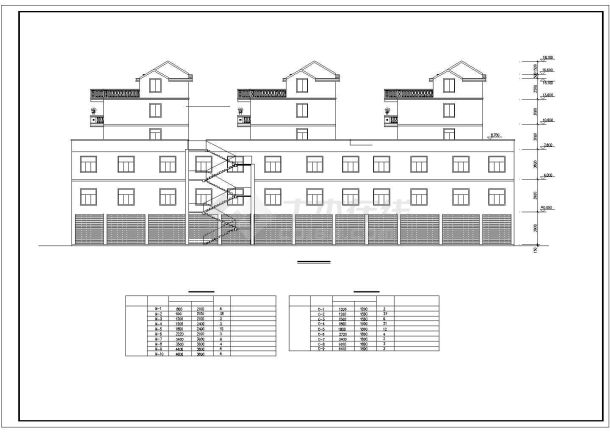 8500平米三栋5层框混结构连排商住楼建筑设计CAD图纸（1-2层商用）-图二