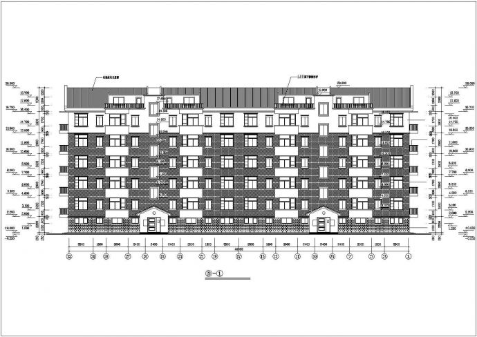 3300平米6层砖混结构住宅楼建筑设计CAD图纸（含阁楼和地下室）_图1