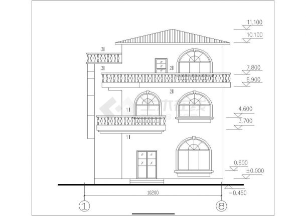 350平米左右3层砖混结构乡村民居楼建筑设计CAD图纸（2套方案）-图一