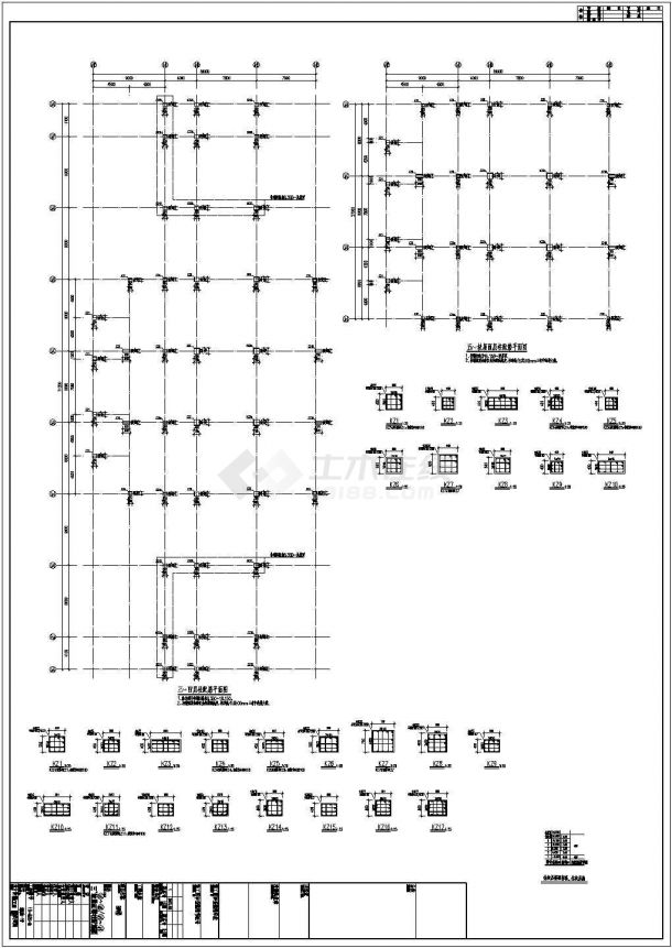 浙江五层框架教学楼结构施工建筑图-图二