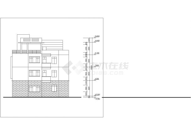 合肥市府锦嘉园小区4层砖混结构双拼式住宅楼全套建筑设计CAD图纸-图二