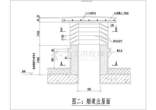 上海市杨浦区某高层住宅楼的厨房排烟道平面设计CAD图纸-图一