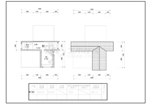 265平方米三层独栋别墅建筑全套施工cad图，含效果图-图一